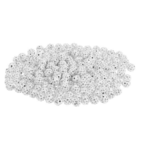 ADOCARN 200 Stück Strass-Tonperlen zur Schmuckherstellung, 0,39 Zoll, glänzend, runde Shamballa-Diskokugel-Baseball-Perlen, funkelnde Halsketten, Armbänder, Ohrringe ADOCARN 200 Stück Strass-Tonperlen zur Schmuckherstellung, 0,39 Zoll, glänzend, runde Shamballa-Diskokugel-Baseball-Perlen, funkelnde Halsketten, Armbänder, Ohrringe von ADOCARN