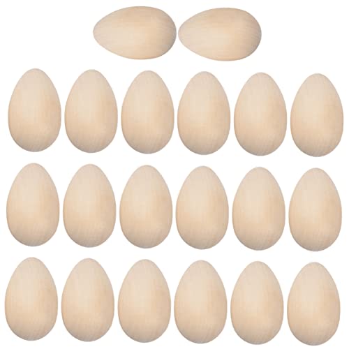 ADOCARN 20Stücke Unbemalte Holzeier für DIY Ostereierdekoration Hochwertige Holzspielzeuge für Bemalen und Basteln Ostern ADOCARN 20Stücke Unbemalte Holzeier für DIY Ostereierdekoration Hochwertige Holzspielzeuge für Bemalen und Basteln Ostern von ADOCARN