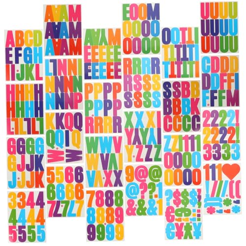 ADOCARN 24 Blatt Wasserdichte PVC Buchstaben Aufkleber Bunte Selbstklebende Alphabet Sticker Für Briefkasten DIY Scrapbooking Notizbuch Dekoration Leicht Abziehbar Ohne Kleberückstände von ADOCARN