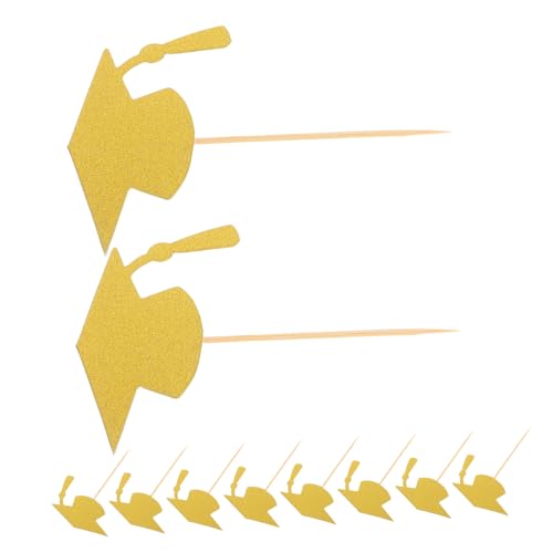 ADOCARN 24 Stück Teiliges Graduation Cake Topper Gold Abschluss Party Tortendeko mit Material Vielseitige Graduation Tischdekoration für Abschlussfeier Einfache Anwendung Kreatives von ADOCARN