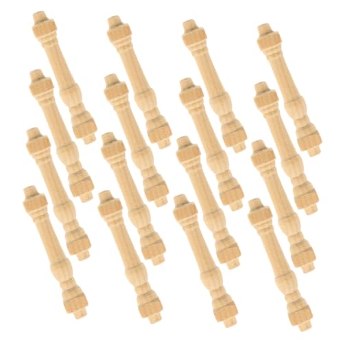 ADOCARN 24 Teiliges Puppenhauszubehör, Geländer, Puppenhaus Miniaturzubehör, Holzrahmen Für Puppenhausmöbel, Zubehör, Puppenhaus Kaminzubehör, Puppenhaus Küchenzubehör von ADOCARN