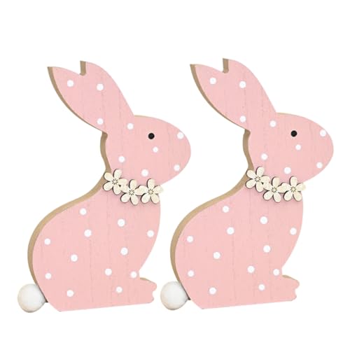 ADOCARN 2stücke Holz Hase Deko Rustikale Osterhasen Figuren Für Tisch Dekoration Für Ostern Und Frühlingsfest Langlebig Und Kreativ Gestaltet von ADOCARN