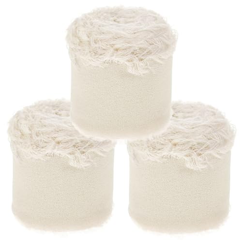 ADOCARN 3 Rollen Chiffongürtel Mit Rohkante, Geschenkbänder, DIY Wickelbänder, Geschenkverpackungsbänder, Dekorative Fransenbänder, Bastelbedarf, Handgefertigte Fransenbänder, DIY Bänder ADOCARN 3 Rollen Chiffongürtel Mit Rohkante, Geschenkbänder, DIY Wickelbänder, Geschenkverpackungsbänder, Dekorative Fransenbänder, Bastelbedarf, Handgefertigte Fransenbänder, DIY Bänder von ADOCARN