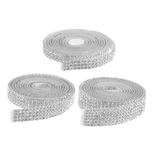 ADOCARN 3 Rollen Selbstklebende Strasssticker Strassstreifen Für Kleidung Selbstklebendes Strassband Strass-aufkleber Strassstreifen Auf Streifen Strass-klebestreifen Strasssteine Silber ADOCARN 3 Rollen Selbstklebende Strasssticker Strassstreifen Für Kleidung Selbstklebendes Strassband Strass-aufkleber Strassstreifen Auf Streifen Strass-klebestreifen Strasssteine Silber von ADOCARN