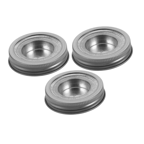 ADOCARN 3 Sätze Metalldeckel für Kerzenhalter Teiliges für Einmachgläser für Teelichter und Dekoration im Innen und Außenbereich Schützt vor Wachsverschüttungen und Sorgt für von ADOCARN