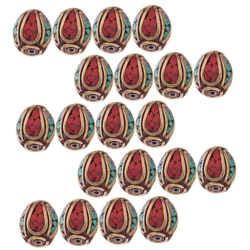 ADOCARN 3 Sätze Nepalese Buddha Spacer Perlen Handgefertigte Messingperlen Mit Türkis Für Diy Schmuckherstellung Geeignet Für Armbänder Und Buddhistische Aktivitäten 20 Stück * 3 ADOCARN 3 Sätze Nepalese Buddha Spacer Perlen Handgefertigte Messingperlen Mit Türkis Für Diy Schmuckherstellung Geeignet Für Armbänder Und Buddhistische Aktivitäten 20 Stück * 3 von ADOCARN