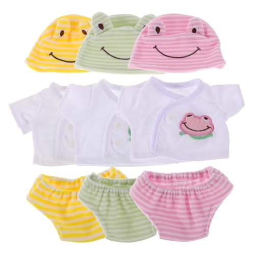 ADOCARN 3 Sets Puppenkleidung Mädchenhemd Kleidung Für Kuscheltiere Puppenkurze Hosen Auswechselbares Puppen T Shirt Outfits Kompaktes T Shirt Kleidung Puppen T Shirts Bärenhemd von ADOCARN