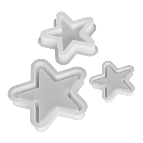 ADOCARN 3 Stück Flexible Gießformen für Diy Fünfzackige Sterne für Wohnkultur und Nachhaltige Bastelideen Hitzebeständig und Wiederverwendbar von ADOCARN