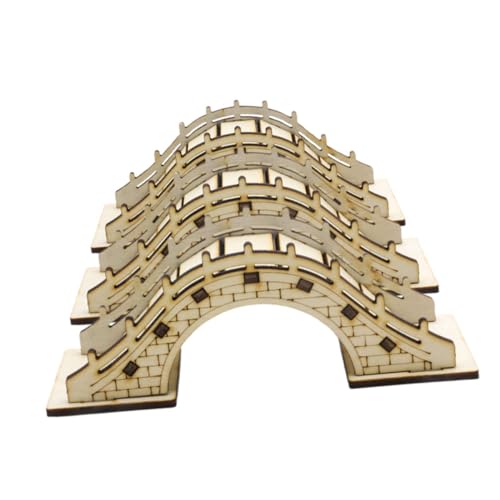 ADOCARN 3 Stück Mini -holzbrückenmodell Terrarienbrücke Miniaturbrücken Kleine Landschaftsbrücke Gartenbrücken Puppenhausbrücke Miniatur-landschaftsbrücke Miniaturgarten Mini-brücke Beige von ADOCARN