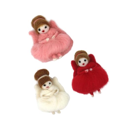 ADOCARN 3 Stück Teiliges Handgemachte Wollfilz Engel Puppen Schlüsselanhänger Dekoration Süße Tanzende Figur für DIY Bastelprojekte und Weihnachtsdekoration ADOCARN 3 Stück Teiliges Handgemachte Wollfilz Engel Puppen Schlüsselanhänger Dekoration Süße Tanzende Figur für DIY Bastelprojekte und Weihnachtsdekoration von ADOCARN