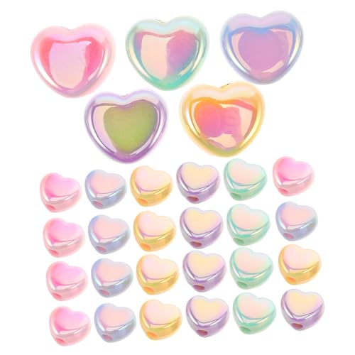 ADOCARN 30 Stück Abstandsperlen: Mehrfarbige Herzanhänger Zur Schmuckherstellung, Diy-bastelbedarf, Valentinstags-, Sommerprojekte ADOCARN 30 Stück Abstandsperlen: Mehrfarbige Herzanhänger Zur Schmuckherstellung, Diy-bastelbedarf, Valentinstags-, Sommerprojekte von ADOCARN