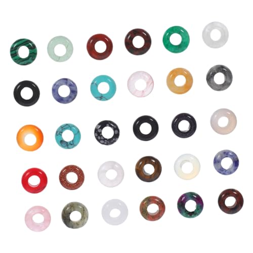 ADOCARN 30 Stück Große Lochperlen Natürlichem und Runde Spacer Perlen für DIY Armbänder und Vielseitiges Schmuckzubehör für Projekte von ADOCARN