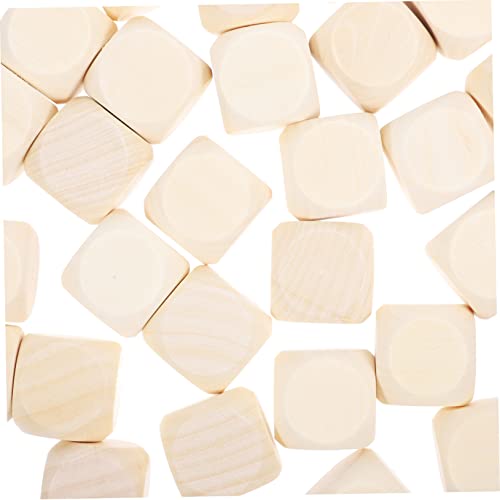 ADOCARN 30 Stück Holzrohlinge Zum Basteln Von Kleinen Würfeln, Rohlinge Aus Holz, Unfertige Holzwürfel, Unfertige Rohlinge, Holzwürfel, Holzspielzeugblöcke, Rohlinge von ADOCARN