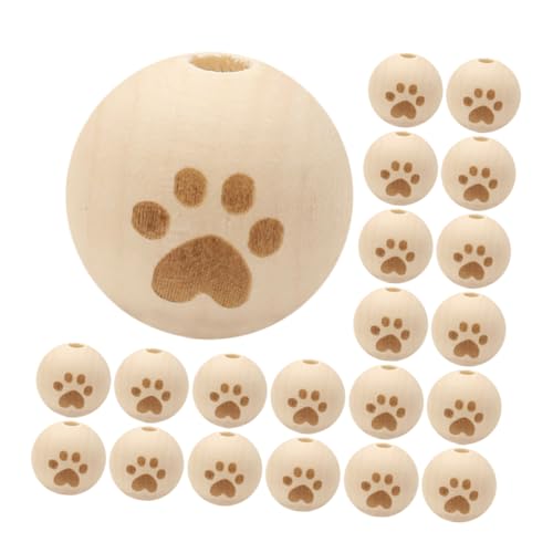 ADOCARN 30 Stück Natürliche Holzperlen Fußabdruckholz Große Lochrunde Holzperlen für Diy Schmuckherstellung Handgefertigte Armbänder und Bastelarbeiten von ADOCARN