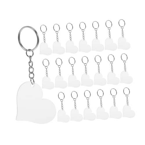 ADOCARN 30 Teiliger Herz Schlüsselring Zum Basteln, DIY Schlüsselanhänger Set, Herz Schlüsselanhänger, DIY Herz Acryl Schlüsselanhänger Zum Basteln, Acryl Schlüsselanhänger In Herzform, von ADOCARN