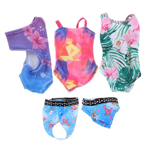 ADOCARN 4 Sets Puppenkleidung Badeanzug Kleidung Für Puppen Mädchen Puppenbademode Miniatur Badeanzug Kleid DIY Puppenzubehör Ersatz Puppenkleidung Puppenpoolanzüge Polyester von ADOCARN