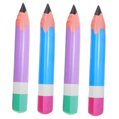 ADOCARN 4 Stück Aufblasbarer Bleistift, Aufblasbarer Buntstift, Aufblasbarer Jumbo Bleistift, Dekorationen Für Den Schulanfang, Ballon Bleistift, Aufblasbare Dekorationen, Bleistift von ADOCARN