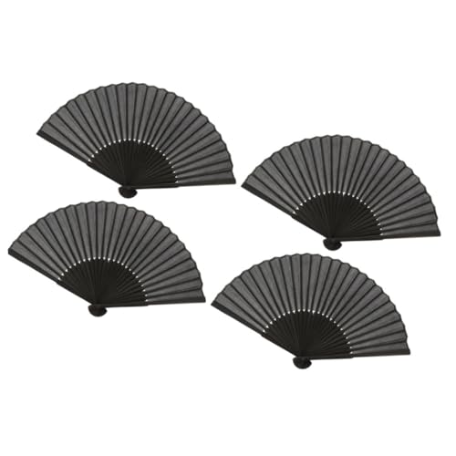 ADOCARN 4 Stück Teiliges Faltbares Handfächer in Schwarz Chinesischer Stil mit Stoffbespannung Tragbar und Leicht als Tanz und Dekorationsfächer für Partys und Aufführungen ADOCARN 4 Stück Teiliges Faltbares Handfächer in Schwarz Chinesischer Stil mit Stoffbespannung Tragbar und Leicht als Tanz und Dekorationsfächer für Partys und Aufführungen von ADOCARN