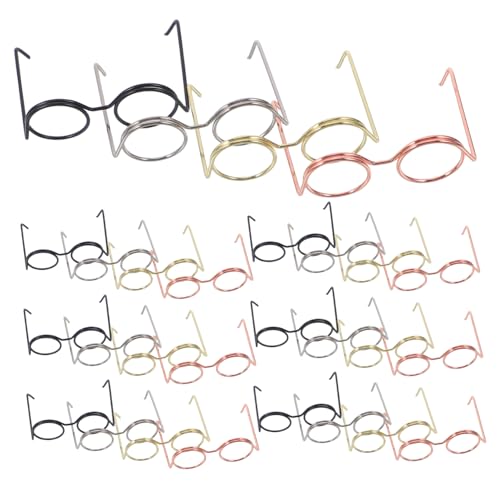 ADOCARN 40 Stück Brillen für Puppen Teiliges aus Leichtem Metallrahmen Roségold und Lustige Accessoires für DIY Projekte und Kreative Puppendekorationen von ADOCARN