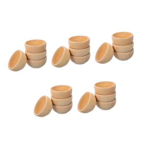 ADOCARN 5 Sätze Diy Holzschalen Set Leere Holzschalen Für Kreative Bastelprojekte Für Mikrolandschaften Und Dekorationen 4 Stück * 5 von ADOCARN