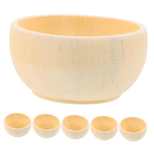 ADOCARN 5 Stück Holzschalen, Unlackierte Holzschalen, Mini Holzschalen, Unbemalte Holzschalen, Holzschalen Zum Basteln, DIY Holzschalen, Holzschalen Zum Bemalen, Holzschalen Zum Basteln von ADOCARN