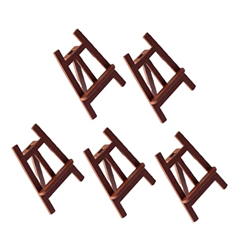 ADOCARN 5 Stück Staffeleiemodell für Miniatur-Staffelei-Tafeldekor Wohnkultur Mikrolandschaft Tafel Miniaturtafel Mini-Tafelverzierung Miniatur-Dekorationen hölzern Kaffee von ADOCARN