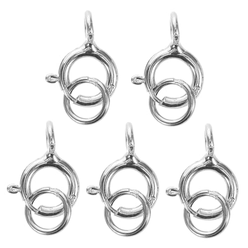 ADOCARN 5 Stück Sterling Silber Halskettenverschluss Teiliges Runder Federverschluss für Armbänder und Langlebiger Schmuckverschluss für Diy Anwendungen und Perlenarmband ADOCARN 5 Stück Sterling Silber Halskettenverschluss Teiliges Runder Federverschluss für Armbänder und Langlebiger Schmuckverschluss für Diy Anwendungen und Perlenarmband von ADOCARN