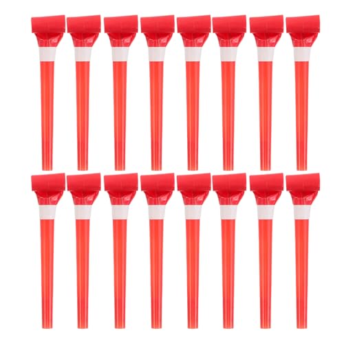 ADOCARN 50 Stück Drachenpfeife blasen Noisemaker Pfeife Kinderparty Gefälligkeiten Partykrachmacher Partyzubehör Krachmacherspielzeug für Plastik rot von ADOCARN