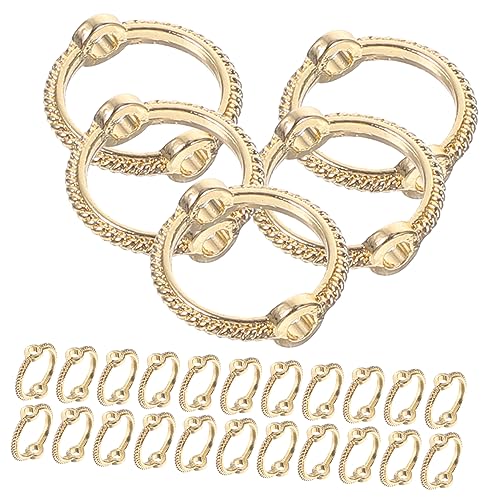 ADOCARN 50 Stück Runde Metall Perlenrahmen Doppellochige Schmuckverbinder Vielseitige DIY Abstandsperlen für Halsketten und Armbänder Vergoldet Langlebig und Einfach zu Verwenden von ADOCARN