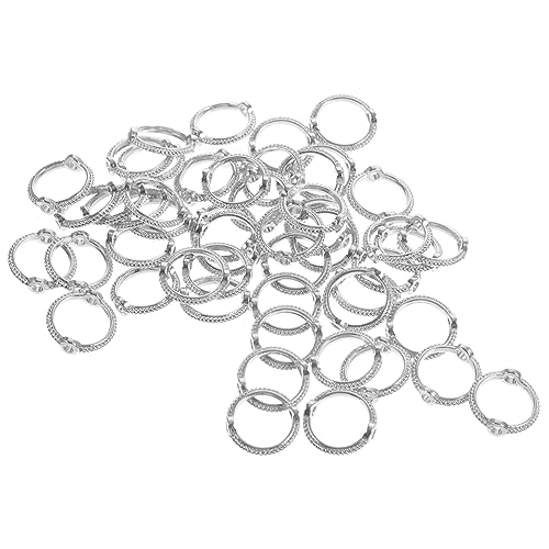 ADOCARN 50 Stück Runde Metall Perlenrahmen Langlebige DIY Schmuckherstellung Zubehör Silberfarbene Bead Frame Spacer für Armbänder und Halsketten Hautfreundlich Vielseitig Einsetzbar von ADOCARN