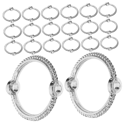 ADOCARN 50 Stück Runde Perlenrahmen aus Metall für Schmuckherstellung DIY Perlenrahmen für Armbänder Halsketten und Ohrringe Silberfarbene Abstandsperlen Außendurchmesser Vielseitig für von ADOCARN