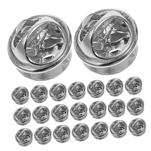 ADOCARN 50Sätze Reversnadel mit Verriegelung Sicherer Pin Rückseitenverschluss für Broschen Anstecker und DIY Bastelbedarf Silberfarben Vielseitig Einsetzbar von ADOCARN