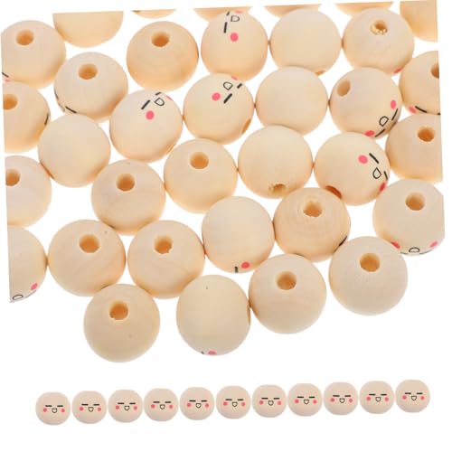 ADOCARN 50Stücke Holzperlen für Kinderhandwerk Runde Gesicht Perlen Naturholz für DIY Schmuck Bastelprojekte und Partydekorationen für Aktivitäten ADOCARN 50Stücke Holzperlen für Kinderhandwerk Runde Gesicht Perlen Naturholz für DIY Schmuck Bastelprojekte und Partydekorationen für Aktivitäten von ADOCARN