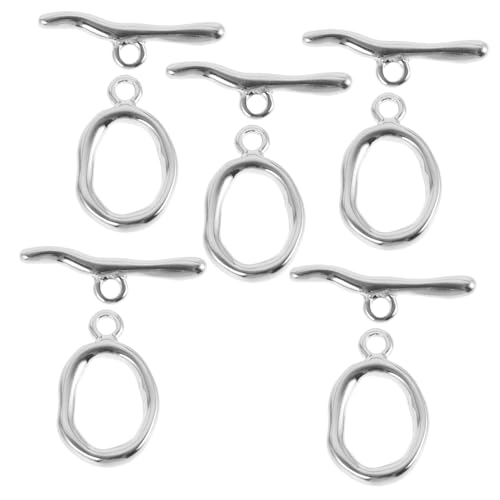ADOCARN 5Sätze DIY Kupfer Ot Schnalle Vergoldete Schmuckverbindungsschnallen für Armbänder und Mehr Robuste Kettenverbinderverschlüsse für Schmuckherstellung Silber von ADOCARN