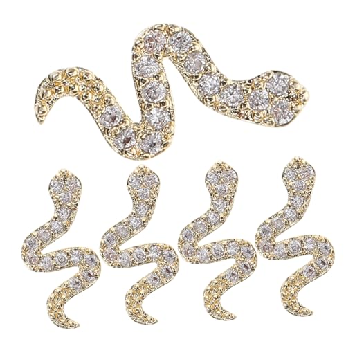 ADOCARN 5Stücke Schlangen Nagelkunst Charms Schmuck mit Strasssteinen Gothic Retro Nageldekor für DIY Nagelkunst Glänzende Goldene Tier Nagelstecker ADOCARN 5Stücke Schlangen Nagelkunst Charms Schmuck mit Strasssteinen Gothic Retro Nageldekor für DIY Nagelkunst Glänzende Goldene Tier Nagelstecker von ADOCARN