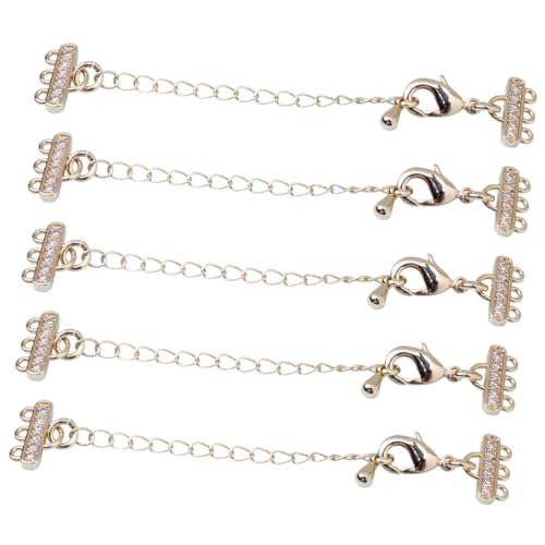 ADOCARN 5Stücke Teiliges Kettenverlängerung Halskette Armband DIY Schmuckverlängerungskette mit Zirkonia Langlebig und Vielseitig für Basteln für Individuellen ADOCARN 5Stücke Teiliges Kettenverlängerung Halskette Armband DIY Schmuckverlängerungskette mit Zirkonia Langlebig und Vielseitig für Basteln für Individuellen von ADOCARN