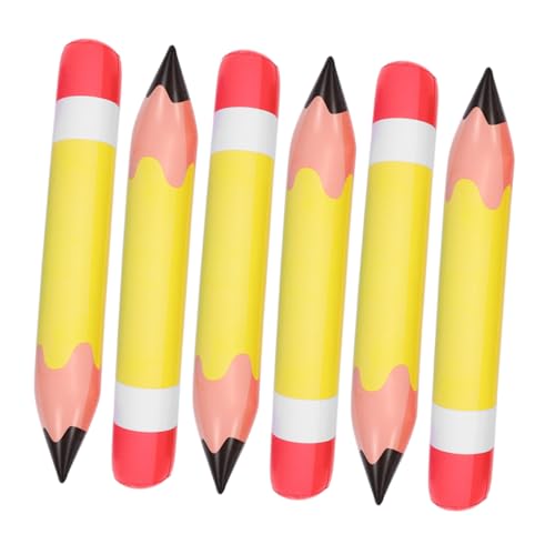 ADOCARN 6 Stück Aufblasbare PVC Bleistifte Langlebige und Leichte Schuldekoration Vielseitig Einsetzbare Jumbo Schreibwaren Requisiten für Klassenzimmer und Schulanfang Widerstandsfähig von ADOCARN