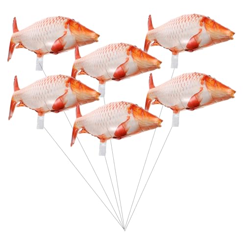ADOCARN 6 Stück Fisch Folienballons Niedliche Karpfenform Dekorationsballons für Geburtstagsfeiern Hochzeiten und Valentinstag Wiederverwendbar und Vielseitig Einsetzbar von ADOCARN