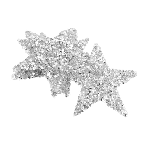 ADOCARN 6 Stück Hot Diamond Dekoration Dekore Aufbügler Für Kleidung Stern Aufbügler Strass Patches Party Aufbügler Stoff Patch Stern Aufbügler Strass Silber von ADOCARN
