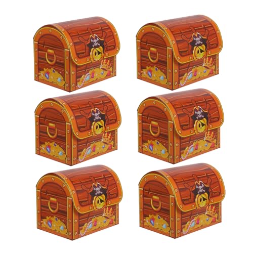 ADOCARN 6 Stück Teiliges Piraten Schatzkiste mit Deckel Süßigkeitenbox für Kindergeburtstag Halloween Feiern und Themenpartys für Süßigkeiten und Snacks ADOCARN 6 Stück Teiliges Piraten Schatzkiste mit Deckel Süßigkeitenbox für Kindergeburtstag Halloween Feiern und Themenpartys für Süßigkeiten und Snacks von ADOCARN