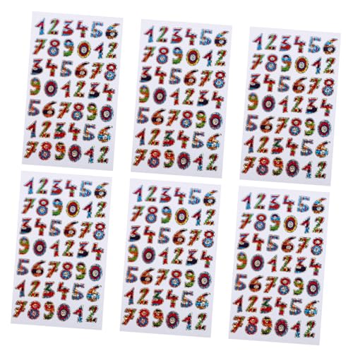ADOCARN 60 Blatt Glitzerzahlen Aufkleber Dekorative Sticker für Bastelprojekte Lernwerkzeuge und Klassenzimmer Dekoration für Kreative Aktivitäten und Schulbedarf von ADOCARN