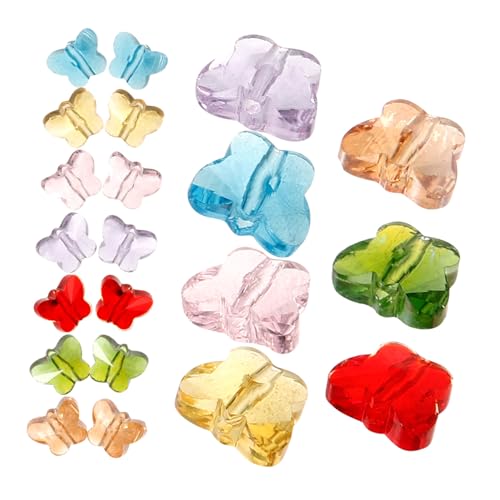 ADOCARN 70 Stück Kristall Schmetterlingsperlen, Glasperlen Zur Schmuckherstellung, Mini Perlen, Schmuck Bastelzubehör, Bastelmaterialien, Schmetterlings Charms, Schmuckperlen, Zubehör, von ADOCARN