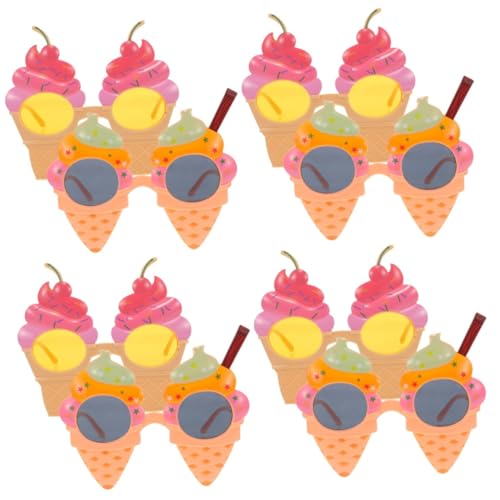 ADOCARN 8 Stck. Lustige Eiscreme Sonnenbrillen Tragbare Hawaiibrille für Partys Foto Requisiten und Kostüme für Luau Feiern und Sommer Events von ADOCARN