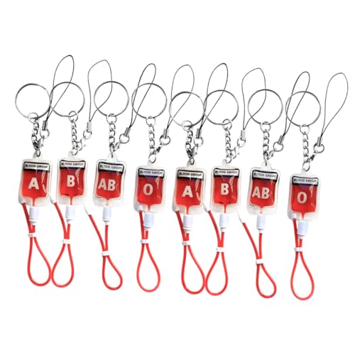 ADOCARN 8 Stück Blutgruppen Schlüsselanhänger, Kleine Taschen, Schlüsselanhänger, Schlüsselanhänger, Schlüsselanhänger, Edelstahl, Dekorativer Kleiner Schlüsselanhänger, Anhänger Im ADOCARN 8 Stück Blutgruppen Schlüsselanhänger, Kleine Taschen, Schlüsselanhänger, Schlüsselanhänger, Schlüsselanhänger, Edelstahl, Dekorativer Kleiner Schlüsselanhänger, Anhänger Im von ADOCARN