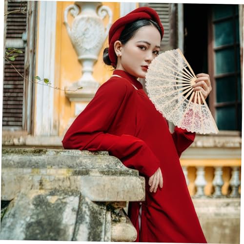 ADOCARN Eleganter Faltbarer Handfächer aus Besticktem mit Zarter Spitzenverzierung Leicht und Handlich für Tanz Dekoration und Sommerreisen Vintage Weiß für Damen und Erwachsene ADOCARN Eleganter Faltbarer Handfächer aus Besticktem mit Zarter Spitzenverzierung Leicht und Handlich für Tanz Dekoration und Sommerreisen Vintage Weiß für Damen und Erwachsene von ADOCARN
