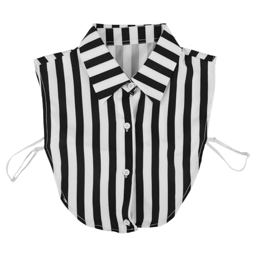 ADOCARN Gestreiftes Hemd mit abnehmbarem Kragen, gefälschter Kragen, abnehmbare Bluse, halbe Bluse, Hemden für Damen und Mädchen, Outfits, Zubehör ADOCARN Gestreiftes Hemd mit abnehmbarem Kragen, gefälschter Kragen, abnehmbare Bluse, halbe Bluse, Hemden für Damen und Mädchen, Outfits, Zubehör von ADOCARN