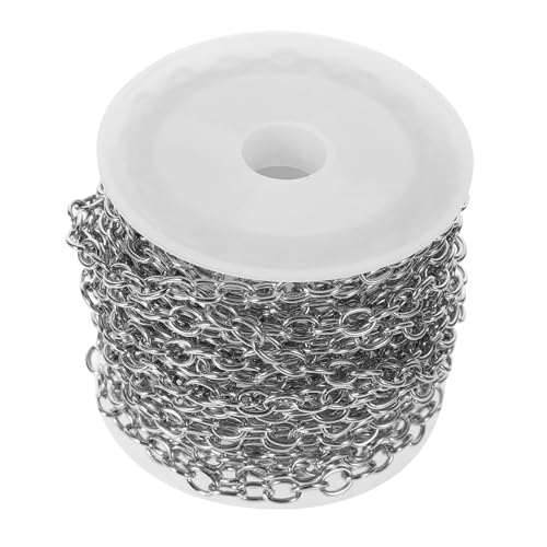 ADOCARN Ketten für Schmuckherstellung DIY Handwerkskette mit Karabinerverschlüssen und Ringen Silberne Grobe Kette für und Armbänder von ADOCARN