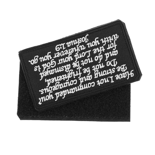 ADOCARN Kleiner Bibelvers Aufnäher Schwarzer und Weißer Dekorativer Klettpatch für Kleidung Jeans Taschen DIY Reparatur und Applikationen von ADOCARN