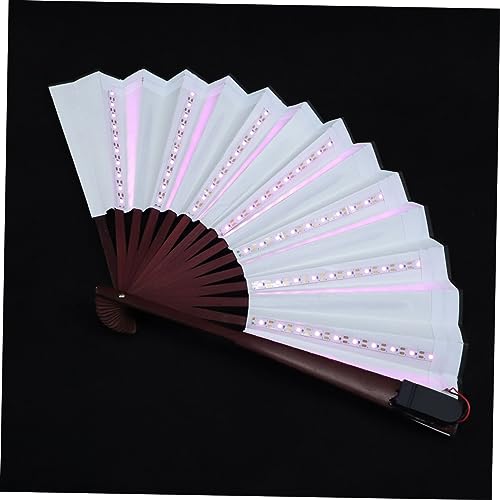 ADOCARN LED Leuchtfächer Faltbarer Performance Fan mit Batterie Bunter Uv Party Fächer für Tanz Bühne Hochzeit Bühnenauftritte und Cosplay von ADOCARN