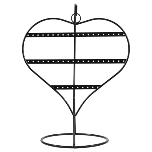 ADOCARN Ohrringhalter-Ständer: Ohrring-Organizer-Display in Herzform – Schmuckhalter-Ständer – Metallständer zum Aufhängen von Ohrhängern/Anhängern und Accessoires von ADOCARN